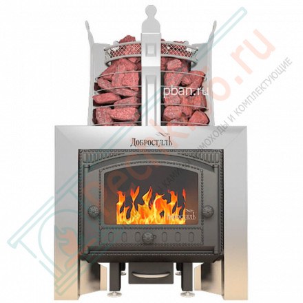 Банная печь Августа ПРОФИ с панорамным стеклом (Добросталь)