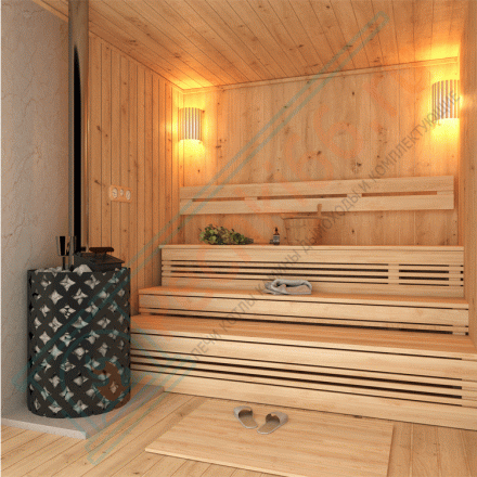 Чугунная банная печь Etna 18 ДТ- 4С Закрытая каменка (Этна)