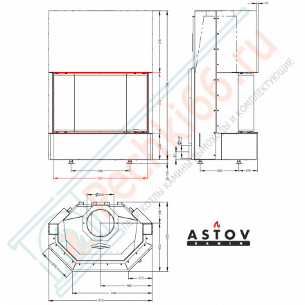 Каминная топка ПП 8857 (Астов)