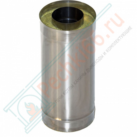 Сэндвич труба для дымохода L=0.5 м (НЕРЖ-439/1,0-ОЦИНК/0,5) d-120/200 (УМК)