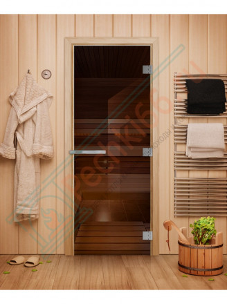 Дверь для бани и сауны Эталон Лайт, бронза, 200х80 см, стекло 8мм (DoorWood)