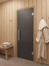 Стеклянная дверь для сауны и бани "Фаворит графит матовый" 180х70 по коробке (DoorWood)