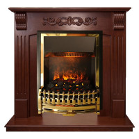 Электрический каминокомплект Sorrento угловой - Орех с очагом Flagstaff