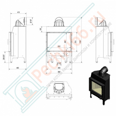 Стальная топка NADIA/10 (Kratki)