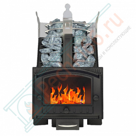 Банная печь Фредерика СТОУН стронг с панорамным стеклом (Добросталь)