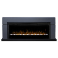 Каминокомплект Lindos (линейный) - Серый графит с очагом Prism BLF5051