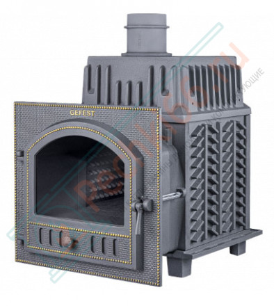 Печь для бани Гефест Гром 50 (П2) в облицовке Президент (1200/50) Змеевик (ТехноЛит)