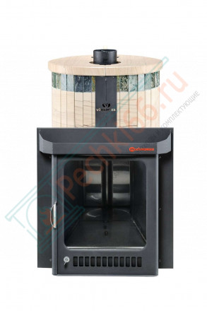 Дровяная банная печь Ферингер ОПТИМА "Окаменевшее дерево перенесённый рисунок + Жадеит" до 28 м³