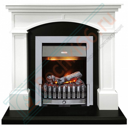 Каминокомплект Langford - Белый с черным с электрическим очагом Danville Chrome FB2