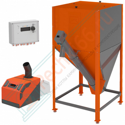 ​​Пеллетная горелка 42 Норма​ (горелка+пу+механизм+напольный бункер) (Теплодар)