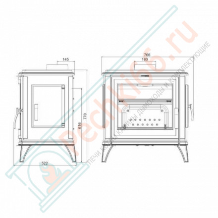 Печь-камин SEDAN L графит (INVICTA)