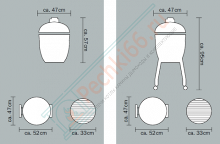 Керамический гриль Junior red с ножками (Monolith)