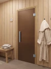 Стеклянная дверь для сауны и бани "Фаворит бронза матовая" 2000х700 по коробке (DoorWood)
