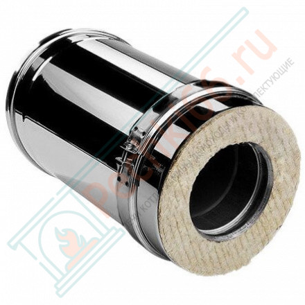 Сэндвич труба V50R с изол L=250 (AISI-321/0,8-ОЦИНК-RAL/0,5) d-115/215 (Вулкан-Cerablanket)