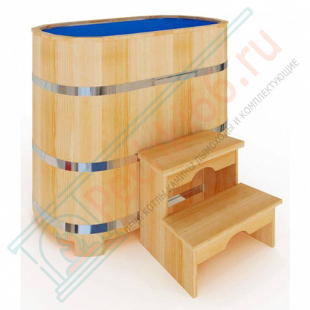 Купель кедровая Премиум овальная с пластиковой вставкой 78х120х120 (НКЗ)