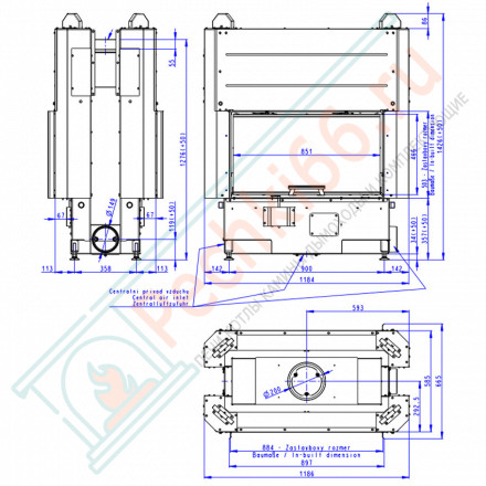 Топка для камина HEAT T 3G L 88.50.01 (Romotop)