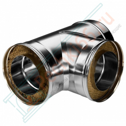 Тройник 90° с изол (НЕРЖ-321/0,8-НЕРЖ-439/0,5) d-180/260 (Дымок-Lux)
