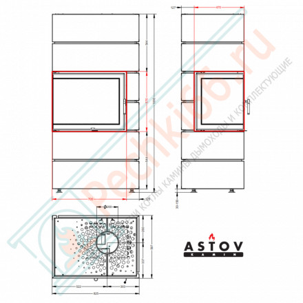Печь-камин Ферро П2С 700 (Астов)