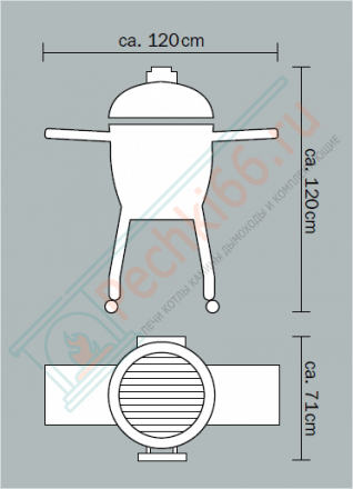 Гриль керамический Classic PRO Black с ножками (Monolith)