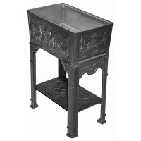 Чугунный мангал литой Красная книга-3, с полкой (Литтех)
