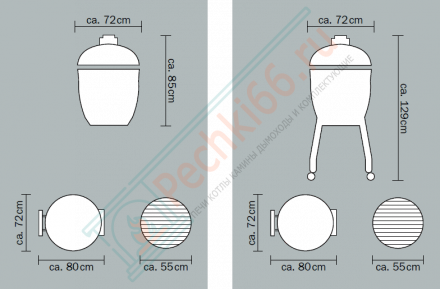 Гриль из керамики Le Chef Red (Monolith)