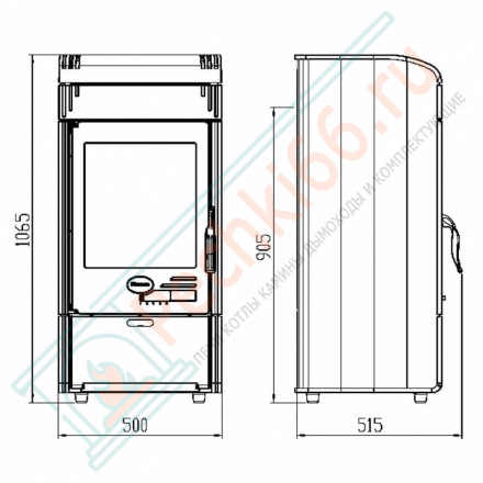 Чугунная печь-камин Vesta, коричневая (Plamen)