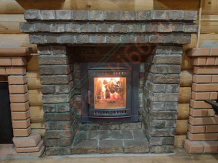 Печь для бани Атмосфера XL+, усиленная каменка, ламели "Верде Гватемала" (ProMetall)