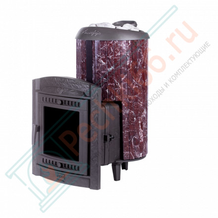 Печь для бани Атмосфера XL+, усиленная каменка, ламели "Россо Леванто" (ProMetall)