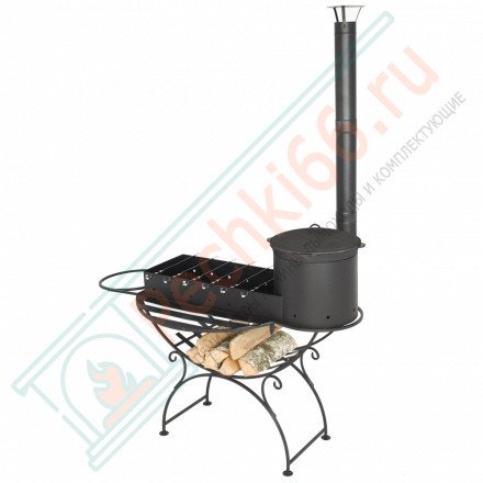 Мангал "Удачный" с печкой под казан 8л. (Везувий)
