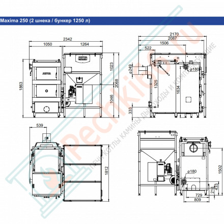 Котел универсальный Maxima 250 (Zota) 250 кВт