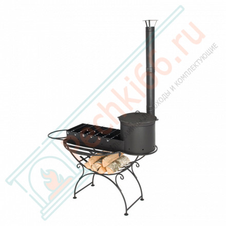 Мангал "Удачный" с печкой под казан 12л. (Везувий)