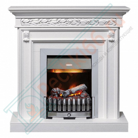 Каминокомплект Valletta - Белый (Ширина 1040 мм) с очагом Danville Chrome FB2