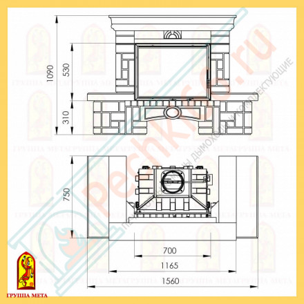 Облицовка Соло 700, бежевый (Мета)