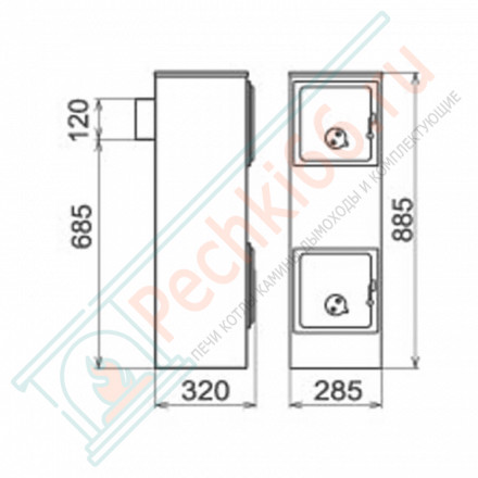 Отопительная печь KERPEN II, Черная (Thorma)
