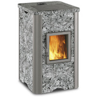 Печь-камин Карелочка серпентинит антик премиум, с плитой (TalkoRus)