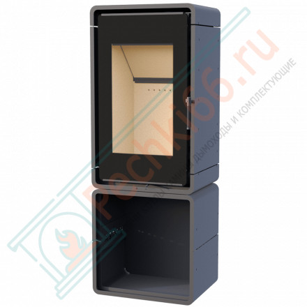 Печь-камин КУБ ПК 4581, металл на дровнике (Астов)