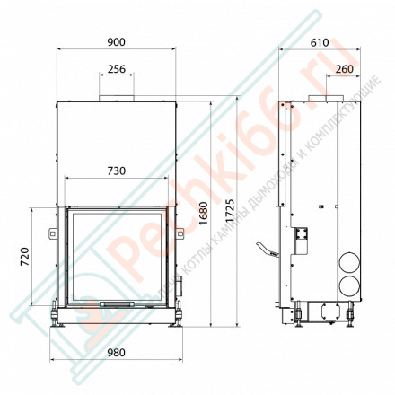 Каминная топка FS 750B, черный шамот (Stav)