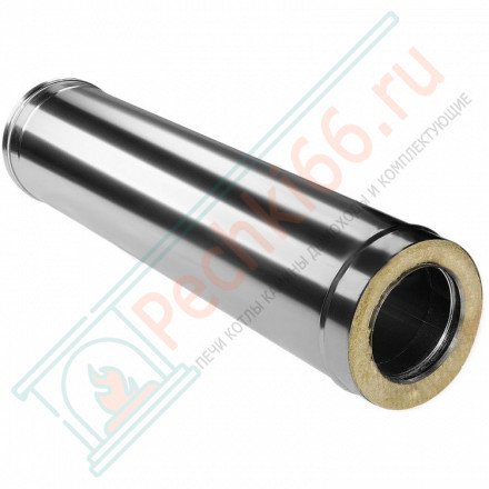 Сэндвич труба для дымохода L=1000 (НЕРЖ-321/0,8-НЕРЖ-439/0,5) d-130/210 (Дымок-Lux)