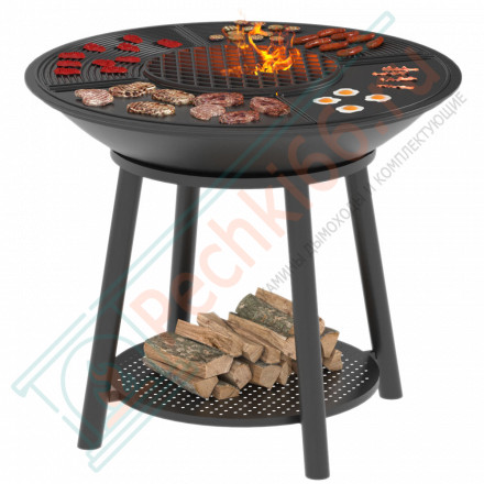 Чугунный Fantastic Grill Везувий Ø 1000 Престиж (чаша+подставка престиж+плита Gurman Ø1000+крышка)