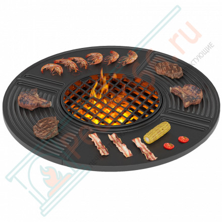 Чугунный Fantastic Grill Везувий Ø 1000 Престиж (чаша+подставка престиж+плита Gurman Ø1000+крышка)