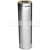 Сэндвич труба для дымохода L=1м (НЕРЖ-430/0,5-НЕРЖ-430/0,5) d-150/210 (Ferrum GS)