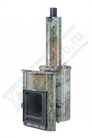 Дровяная банная печь Макси ПФ "Жадеит перенесённый рисунок" (Ферингер)