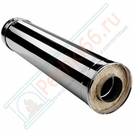 Сэндвич труба V50R с изол L=1000 (AISI-310S/0,8-AISI-304/0,5) d-120/220 (Вулкан-Cerablanket)