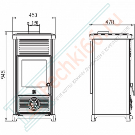 Чугунная печь-камин Maestral N, коричневая (Plamen)