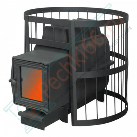 Чугунная печь для бани ПароВар 22 сетка-прут К201 (FireWay) до 24 м3