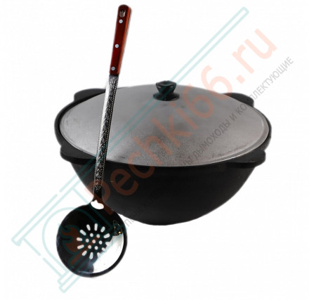 Узбекский чугунный казан плоское дно 16 л. (Наманган DAVR METALL)