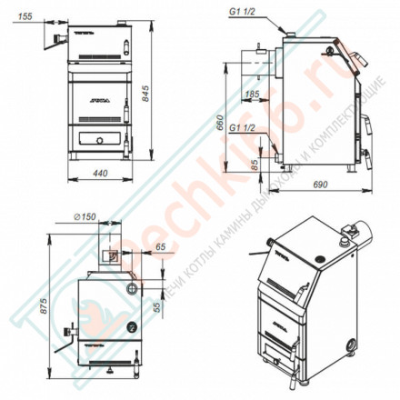 Котел полуавтоматический Тополь-М Turbo 14 (Zota) 14 кВт