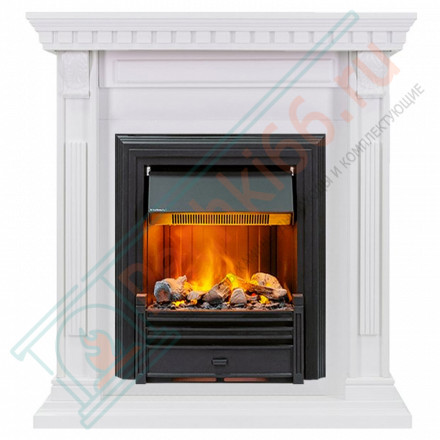 Каминокомплект Orlean - Белый дуб с очагом Brookline Black