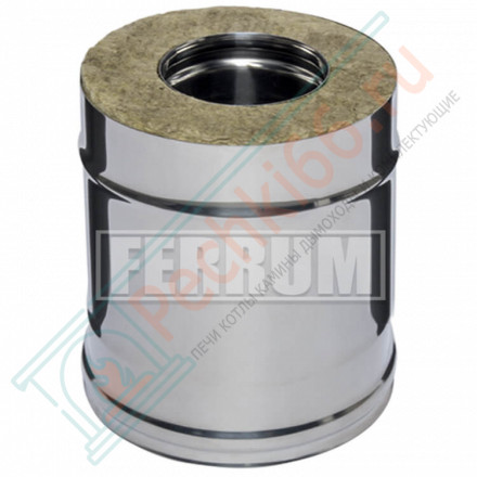 Сэндвич труба для дымохода L=0,25м (НЕРЖ-430/0,5-НЕРЖ-430/0,5) d-80/160 (Ferrum GS)