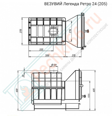 Чугунная печь для бани Легенда Ретро 24 205 (Везувий)
